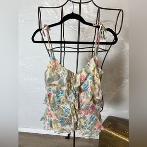 NWT Diane Von Furstenberg DVF Silk Floral Ari Tank VINTAGE 12 XE
